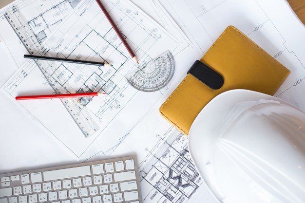 Image Blueprints With Level Pencil Hard Hat Table 1423
